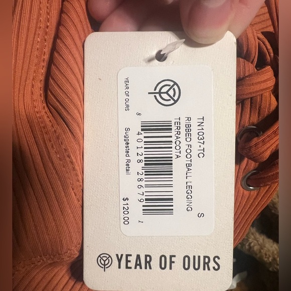NWT Year of Ours Terracotta Ribbed Football Leggings - Picture 10 of 13